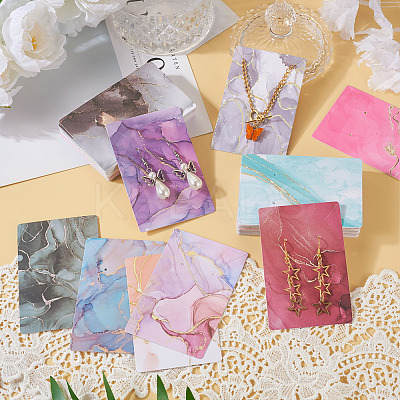 100Pcs 10 Styles Hot Stamping Cardboard Paper Jewelry Display Cards CDIS-TA0001-17-1