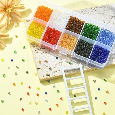 100G 10 Colors 8/0 Glass Seed Beads SEED-YW0002-40-1