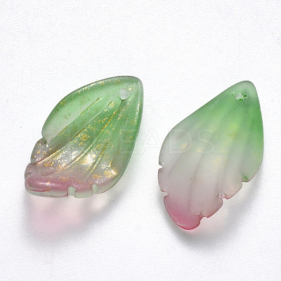 Two Tone Spray Painted Glass Pendants GLAA-T016-11E-1