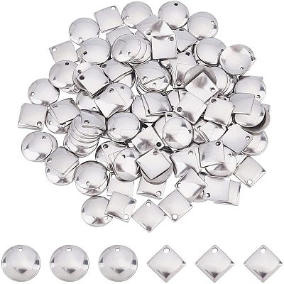 160Pcs 2 Style 304 Stainless Steel Charms STAS-UN0026-85-1