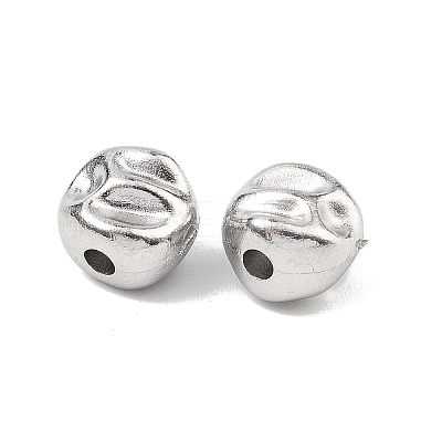 Hammered 304 Stainless Steel Beads STAS-B127-01P-02-1