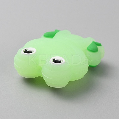 Frog Luminous Food Grade Eco-Friendly Silicone Beads LS-SIL-WH0003-12C-1
