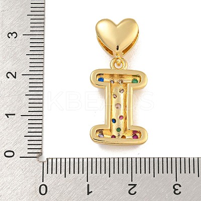 Brass Micro Pave Colorful Cubic Zirconia Pendants KK-P281-01G-I-1