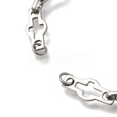 304 Stainless Steel Cross Link Chain Bracelet Making AJEW-JB01378-01-1
