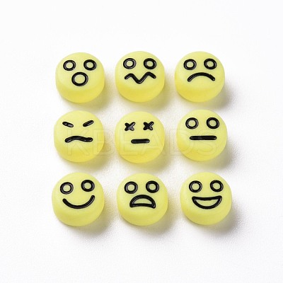 Opaque Champagne Yellow Acrylic Beads MACR-N008-42-C10-1