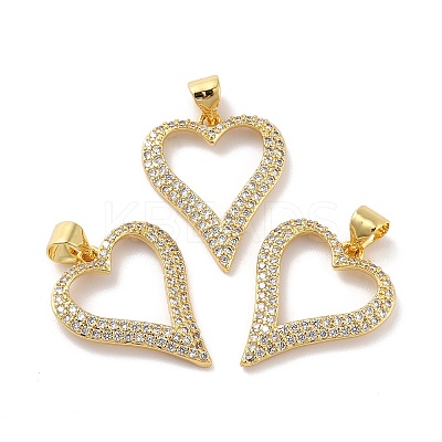 Rack Plating Brass Micro Pave Cubic Zirconia Pendants LS-KK-A160-04G-1