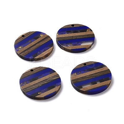 Transparent Resin & Walnut Wood Pendants RESI-TAC0017-68A-04-1