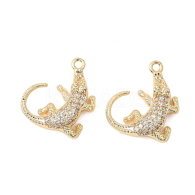 Brass Micro Pave Cubic Zirconia Pendants KK-K351-66G-1