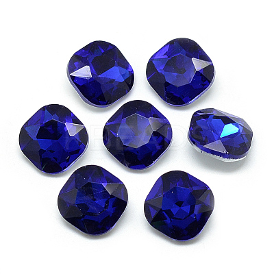 Pointed Back Glass Rhinestone Cabochons RGLA-T032-12x12mm-11-1