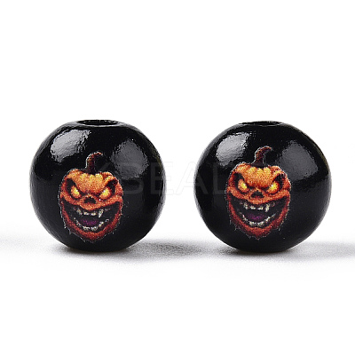Halloween Theme Wood European Beads WOOD-N016-04E-1