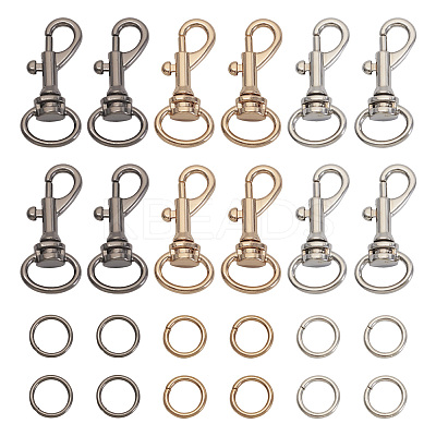 15Pcs 6 Colors Alloy Swivel Snap Hook Clasps FIND-TA0003-79-1