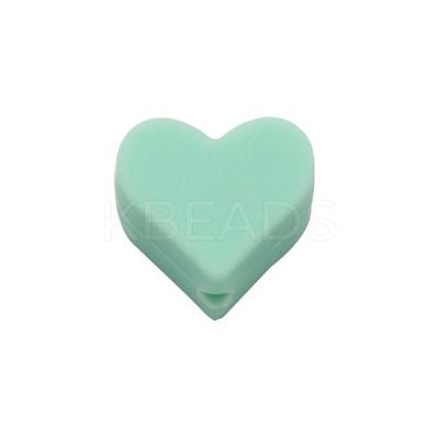 Heart Food Grade Eco-Friendly Silicone Beads LS-SIL-WH0013-56R-1