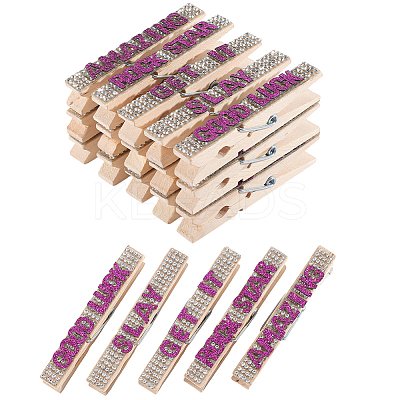 30Pcs 5 Styles Cheerleading Rhinestone Spirit Clips AJEW-SP0002-58B-1