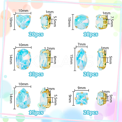 106pcs 6 Style Sew On Rhinestone FIND-OC0004-09F-1