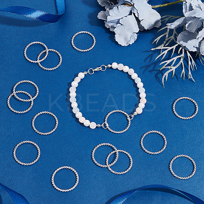 50Pcs Tibetan Style Alloy Linking Rings FIND-UN0002-01AS-1