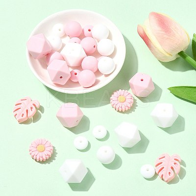 30Pcs Food Grade Eco-Friendly Silicone Beads SIL-FS0001-26B-1