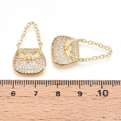 Brass Micro Pave Cubic Zirconia Pendants KK-T070-52G-1