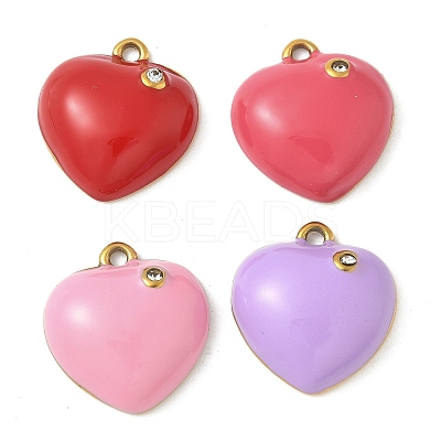 304 Stainless Steel Enamel Pendants STAS-K306-28G-1