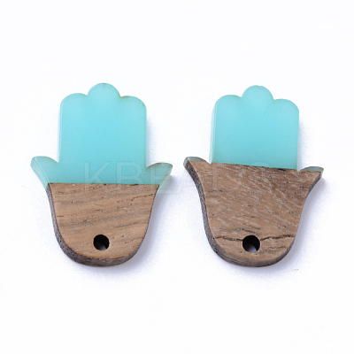 Resin & Walnut Wood Pendants RESI-N025-011A-1