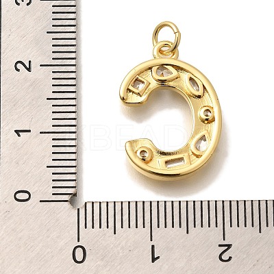Brass Micro Pave Clear Cubic Zirconia Pendants KK-G521-01G-C-1