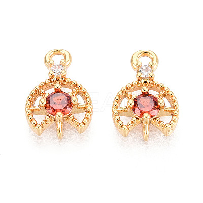 Brass Pave Cubic Zirconia Pendants KK-T074-92G-1
