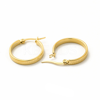 201 Stainless Steel Grooved Hoop Earrings with 304 Stainless Steel Pin for Women EJEW-M214-14B-G-1