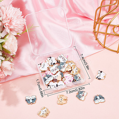 40Pcs 10 Colors Rack Plating Alloy Enamel Pendants ENAM-SC0003-10-1