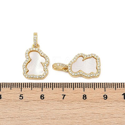 Brass Micro Pave Cubic Zirconia Pendants KK-U058-20G-1
