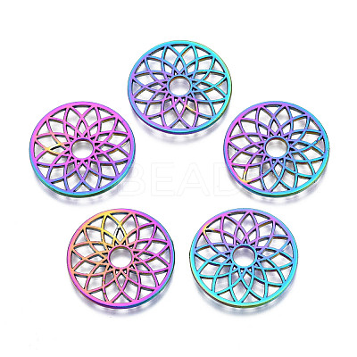 Rack Plating Rainbow Color Alloy Pendants PALLOY-S180-305-1