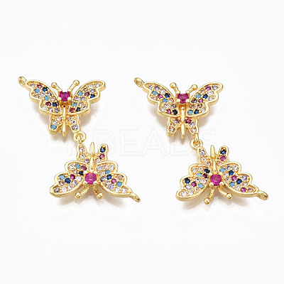 Brass Micro Pave Cubic Zirconia Links Connectors ZIRC-N039-122-NF-1