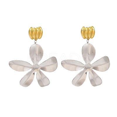 304 Stainless Steel Dangle Stud Earrings EJEW-K296-02GP-04-1