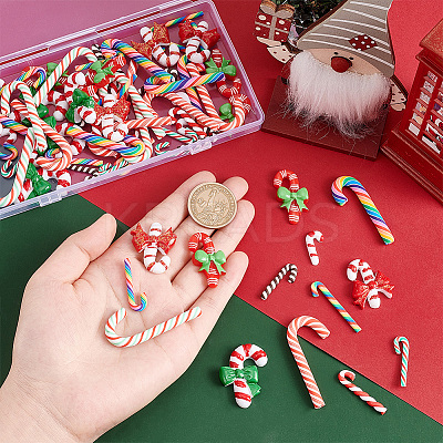 72Pcs 12 Styles Christmas Theme Opaque Resin Cabochons CRES-GA0001-09-1