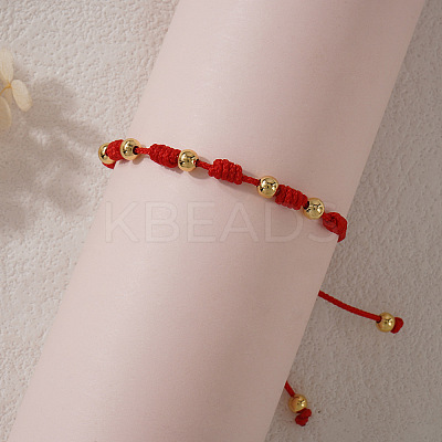 Vintage Chinese New Year Brass Round Beads Braided Bead Bracelets HL9479-1-1