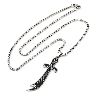 201 Stainless Steel Pendant Necklaces NJEW-C066-09P-1