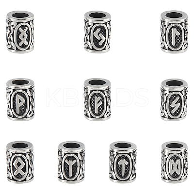 10Pcs 10 Styles 304 Stainless Steel European Beads OPDL-UN0001-06-1