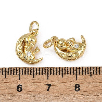 Brass Micro Pave Cubic Zirconia Pendants KK-Z120-07G-04-1