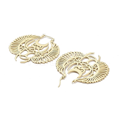 304 Stainless Steel Bat Hoop Earrings for Women LS-EJEW-R156-08G-1