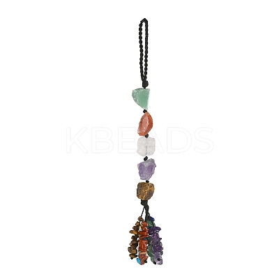 Nuggets Natural Gemstone Pendant Decorations HJEW-JM00990-1