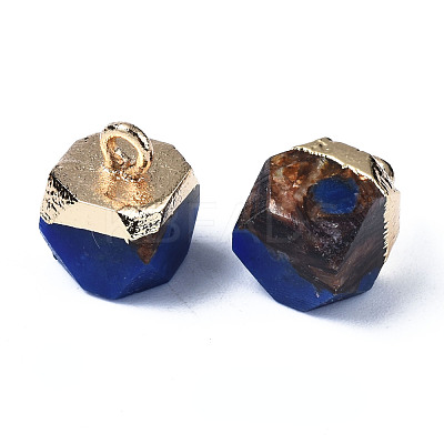 Assembled Synthetic Bronzite and Lapis Lazuli Charms G-N330-47A-1