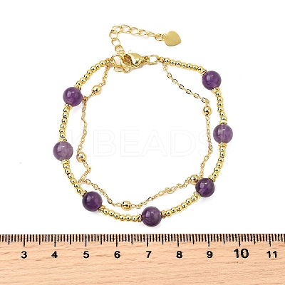Natural Amethyst Bracelets BJEW-D330-01G-05-1
