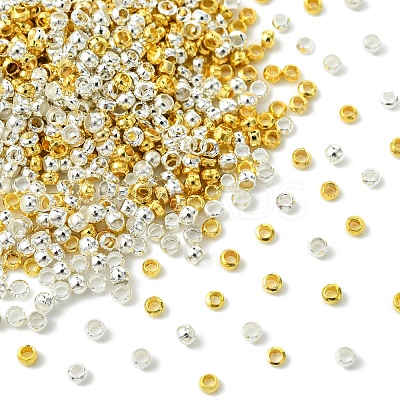 1200Pcs 2 Colors Brass Crimp Beads KK-FS0001-38-1