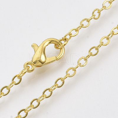 Brass Cable Chains Necklace Making MAK-N029-01G-1