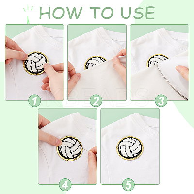 10 Styles Acrylic Fiber Glitter Powder Embroidery Sew on Appliques PATC-GA0001-41-1
