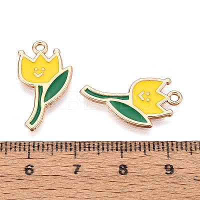 Alloy and Enamel Pendants ENAM-T021-34A-G-1