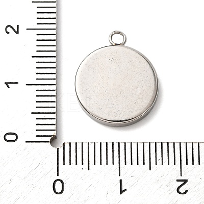 201 Stainless Steel Pendant Cabochon Settings STAS-D379-04E-P-1