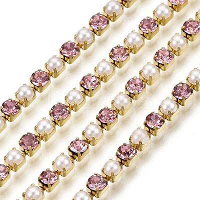 Brass Rhinestone Strass Chains CHC-N017-001A-A22-1
