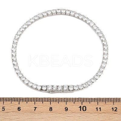 925 Sterling Silver Micro Pave Cubic Zirconia Tennis Bracelets for Women BJEW-C117-01B-P02-1
