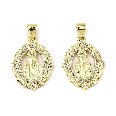Brass with Cubic Zirconia Pendants KK-K346-13G-1