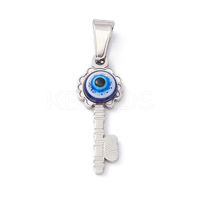 304 Stainless Steel Resin Pendants STAS-A062-14P-1