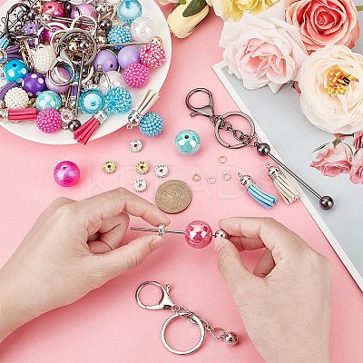 DIY Beadable Keychain Bar Making Kit DIY-PH0017-37-1